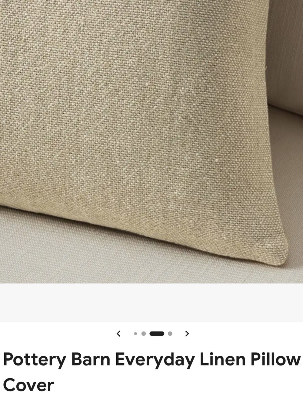 Pottery Barn Everyday Linen Pillow Cover - Natural Beige 2 linen Pillow Covers